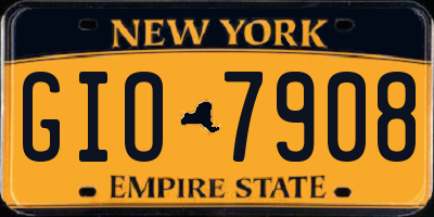 NY license plate GIO7908