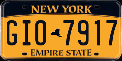 NY license plate GIO7917