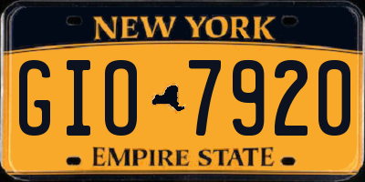 NY license plate GIO7920
