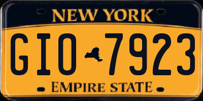 NY license plate GIO7923