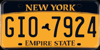 NY license plate GIO7924