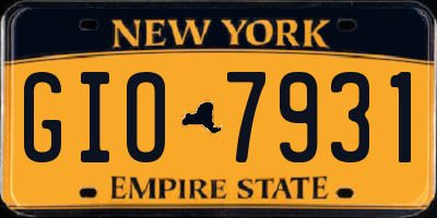 NY license plate GIO7931