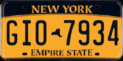 NY license plate GIO7934