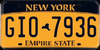 NY license plate GIO7936