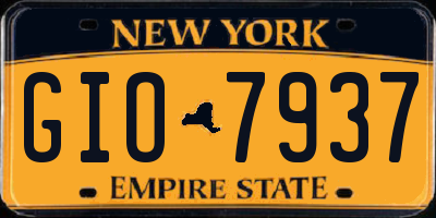 NY license plate GIO7937