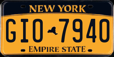 NY license plate GIO7940