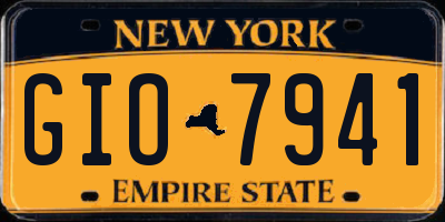 NY license plate GIO7941
