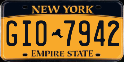 NY license plate GIO7942