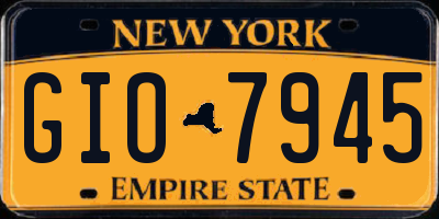 NY license plate GIO7945