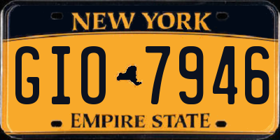 NY license plate GIO7946