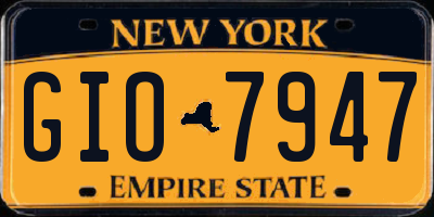 NY license plate GIO7947