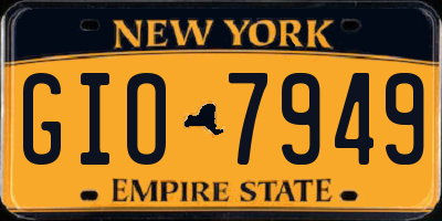 NY license plate GIO7949