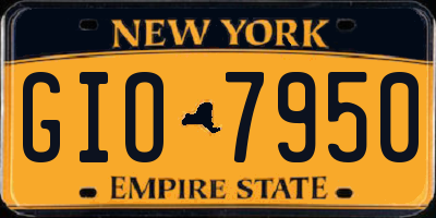 NY license plate GIO7950