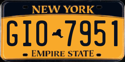 NY license plate GIO7951