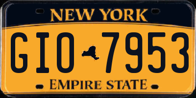 NY license plate GIO7953