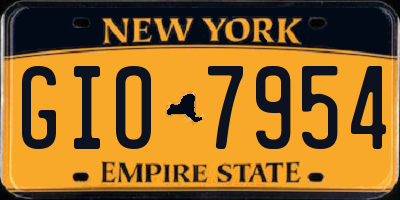 NY license plate GIO7954