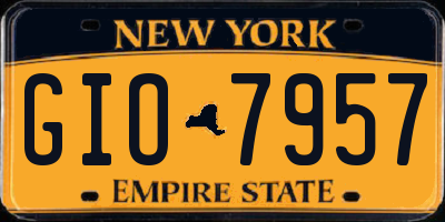 NY license plate GIO7957