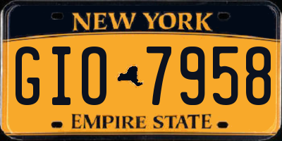 NY license plate GIO7958