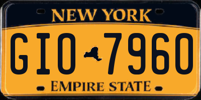 NY license plate GIO7960