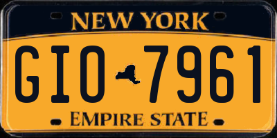 NY license plate GIO7961