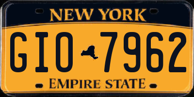 NY license plate GIO7962