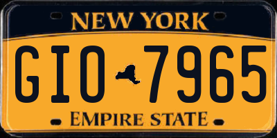NY license plate GIO7965