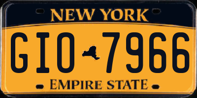 NY license plate GIO7966