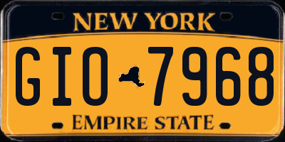 NY license plate GIO7968