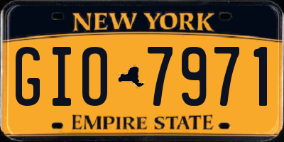 NY license plate GIO7971