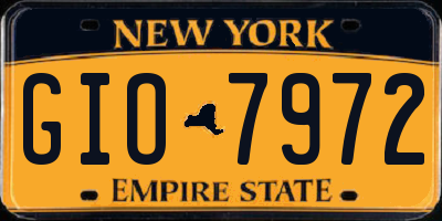 NY license plate GIO7972