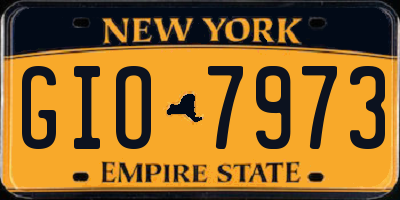 NY license plate GIO7973