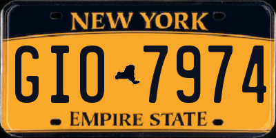 NY license plate GIO7974