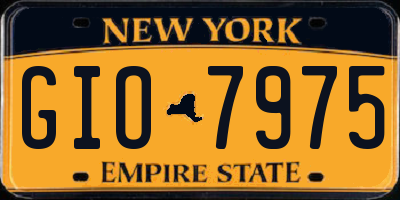 NY license plate GIO7975
