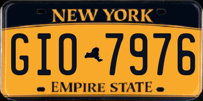 NY license plate GIO7976