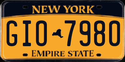 NY license plate GIO7980