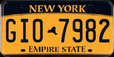 NY license plate GIO7982
