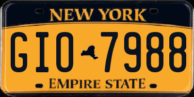 NY license plate GIO7988