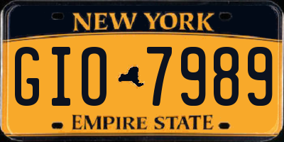 NY license plate GIO7989