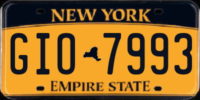 NY license plate GIO7993