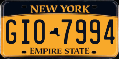 NY license plate GIO7994
