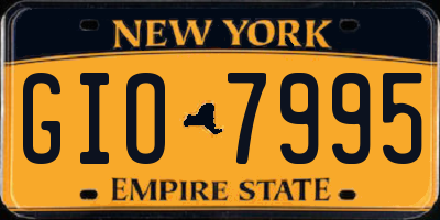 NY license plate GIO7995