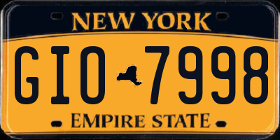 NY license plate GIO7998