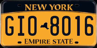 NY license plate GIO8016