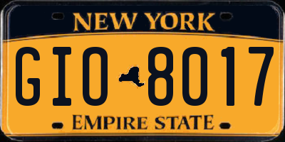 NY license plate GIO8017