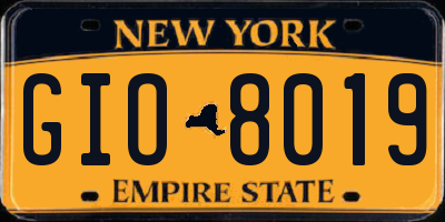 NY license plate GIO8019