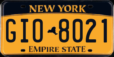 NY license plate GIO8021