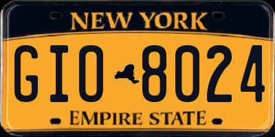 NY license plate GIO8024