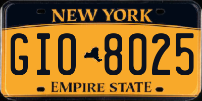 NY license plate GIO8025