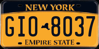 NY license plate GIO8037