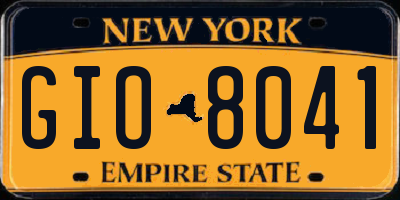 NY license plate GIO8041